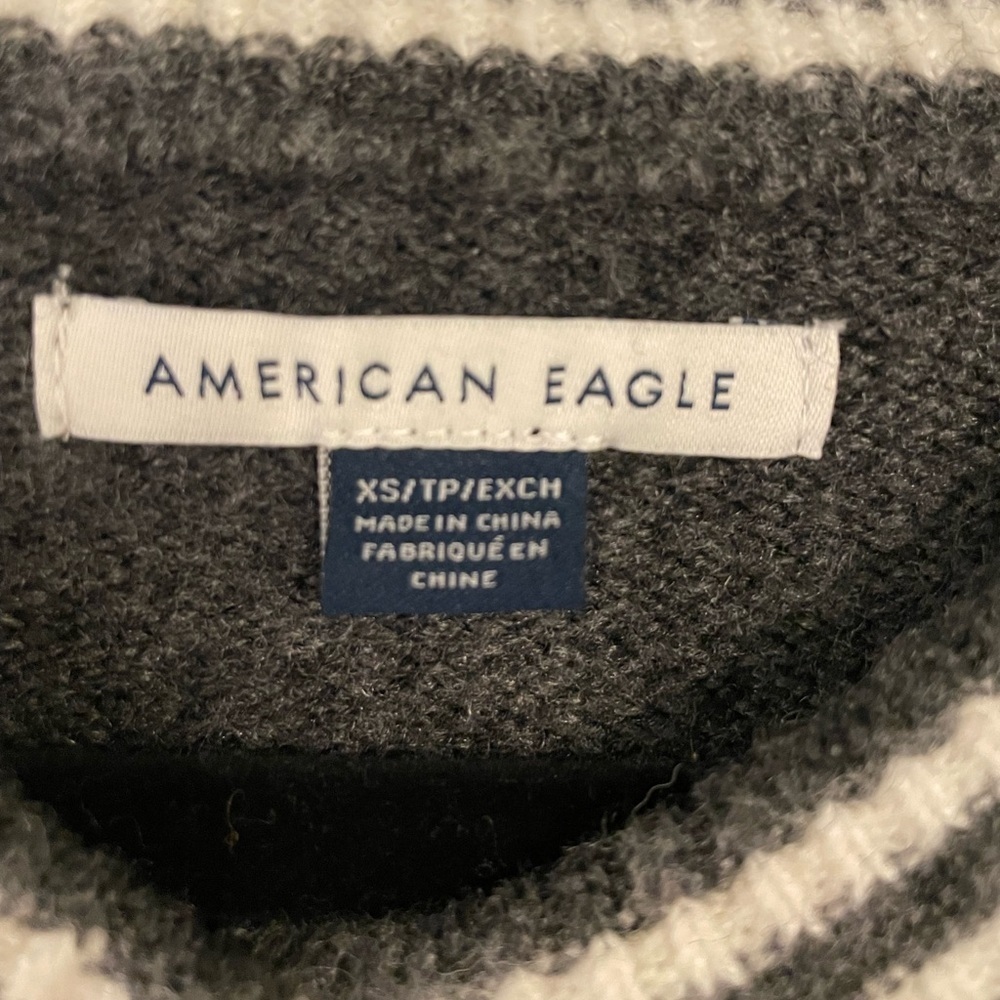 American Eagle Outfitters Whoa So Soft Crew Neck Lady Cardigan, gray/white, XS - Picture 4 of 9